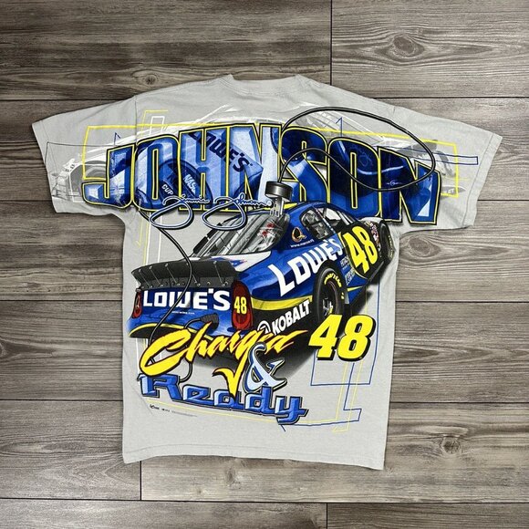 Vintage Y2K Jimmie Johnson Nascar AOP T Shirt - Picture 2 of 4